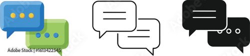 Communication chat bubbles vector illustration message dialog conversation icon set