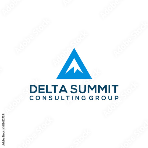 Delta Summit Consulting Group Logo: Blue Triangle Mountain Peak Design