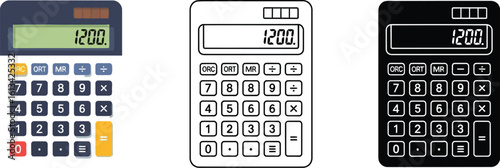 Calculator vector illustration: accounting and finance tool for calculations 1200