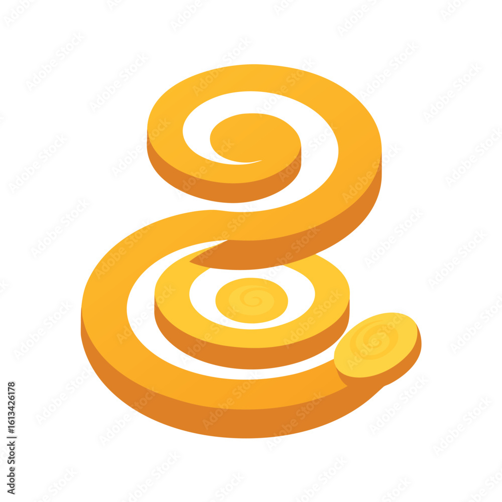 Fototapeta premium Gold Coins Arranged in Spiral Representing Infinite Wealth