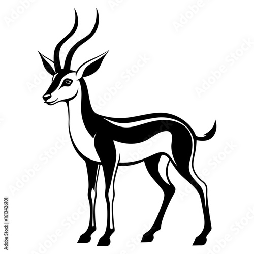 Graceful Springbok Drawing Vector for Safari Projects