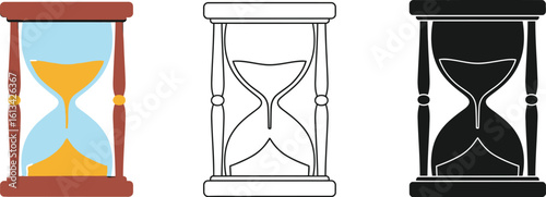 Hourglass sand timer vector illustration time management concept sandglass design