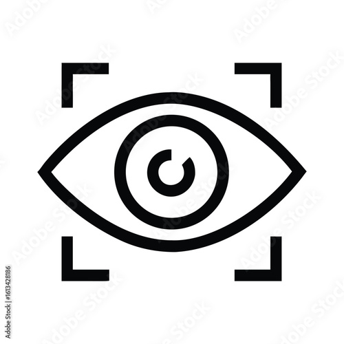 Eye scanner icon for retina identification and security system