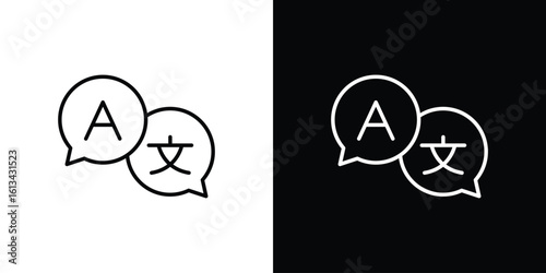 Translator icon collection. Line vector sign, symbol for web and mobile