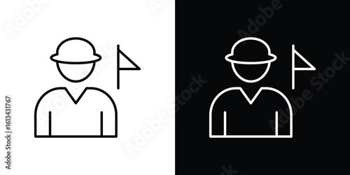 Tour guide icon collection. Line vector sign, symbol for web and mobile