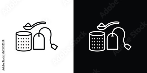 Tea infuser icon collection. Line vector sign, symbol for web and mobile