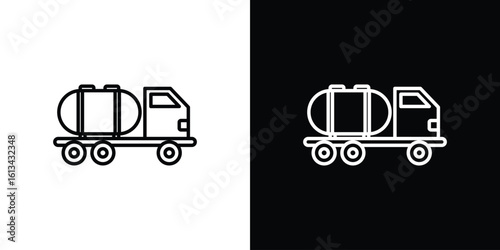 Tank truck icon collection. Line vector sign, symbol for web and mobile