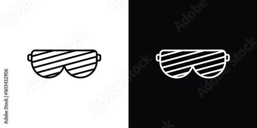 Shutter sunglasses icon collection. Line vector sign, symbol for web and mobile