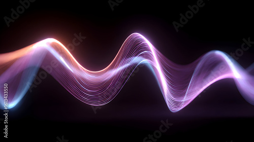 Wallpaper Mural Abstract luminous wave forms a mesmerizing digital artwork for background applications highlighting dynamic energy and modern aesthetics a striking visual with flowing lines Torontodigital.ca