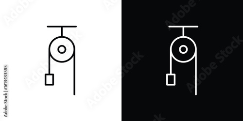 Pulley icon collection. Line vector sign, symbol for web and mobile
