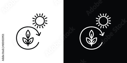 Photosynthesis icon collection. Line vector sign, symbol for web and mobile