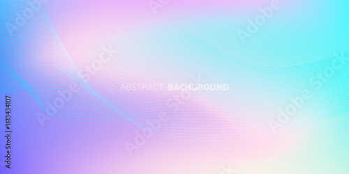Pastel background with pink blue gradients sky. Soft color gradation banner. Morning, sunset, evening backdrop. Pink clouds in blue sky. eps10