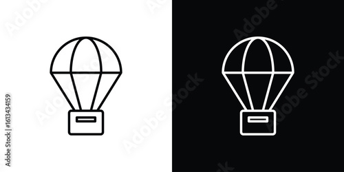 Parachute icon collection. Line vector sign, symbol for web and mobile