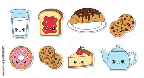 Adorable kawaii style sweet treats and beverages for delightful moments