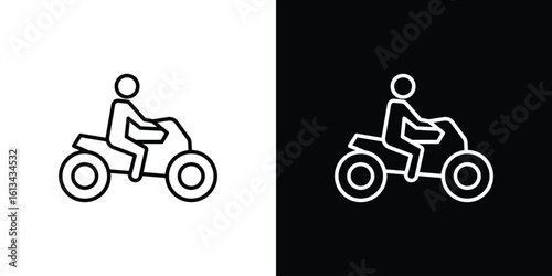 Motorbike riding icon collection. Line vector sign, symbol for web and mobile