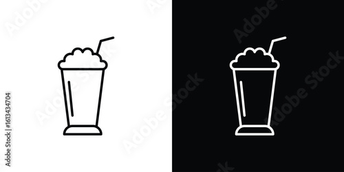 Milkshake icon collection. Line vector sign, symbol for web and mobile