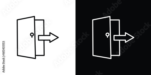 Logout icon collection. Line vector sign, symbol for web and mobile