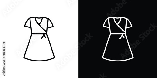 Jersey wrap dress icon collection. Line vector sign, symbol for web and mobile