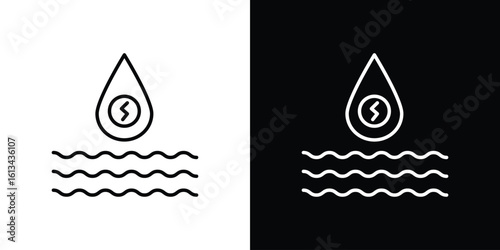 Hydraulic energy icon collection. Line vector sign, symbol for web and mobile