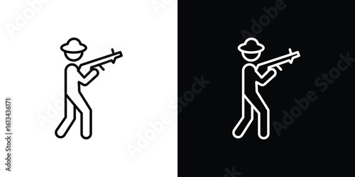 Hunter icon collection. Line vector sign, symbol for web and mobile