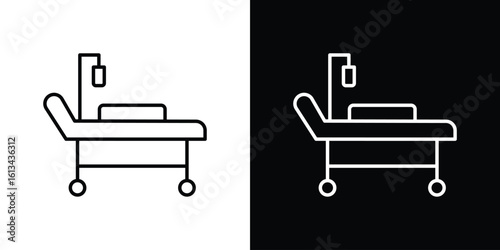 Hospital bed icon collection. Line vector sign, symbol for web and mobile