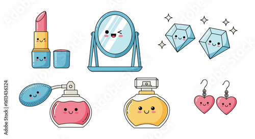 Kawaii cosmetic makeup and jewelry collection adorable beauty accessories for girls