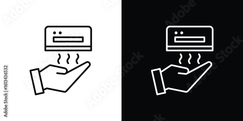 Hand dryer icon collection. Line vector sign, symbol for web and mobile