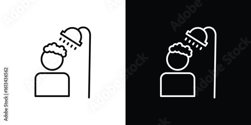 Hair washing icon collection. Line vector sign, symbol for web and mobile