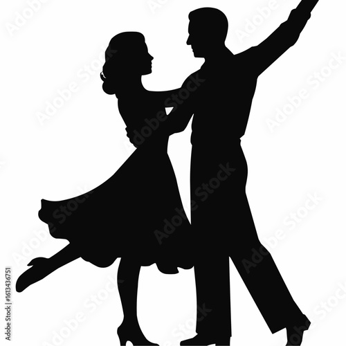 silhouette of a couple dancing