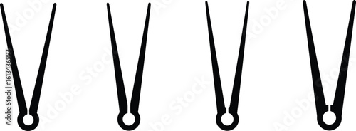 Hairpin Silhouette Icon Vector Set - Hair Accessory and Fastener