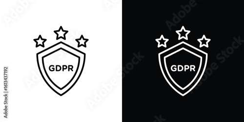 GDPR icon collection. Line vector sign, symbol for web and mobile