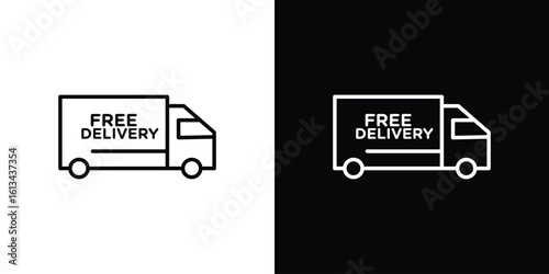 Free delivery icon collection. Line vector sign, symbol for web and mobile