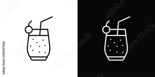 Fresh smoothie icon collection. Line vector sign, symbol for web and mobile