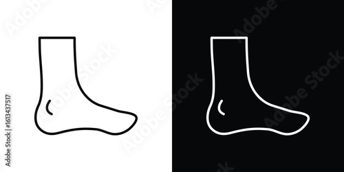 Foot side view icon collection. Line vector sign, symbol for web and mobile