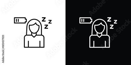 Fatigue icon collection. Line vector sign, symbol for web and mobile