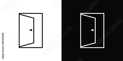 Door icon collection. Line vector sign, symbol for web and mobile