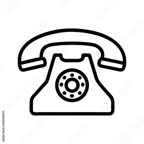 A old  telephone icon bold outline vector illustration design