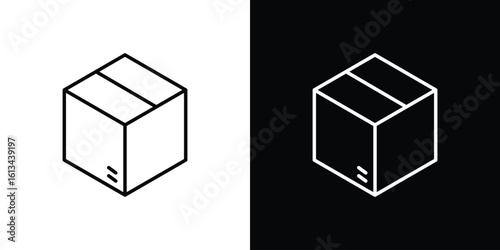 Delivering box icon collection. Line vector sign, symbol for web and mobile