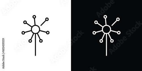 Dandelion icon collection. Line vector sign, symbol for web and mobile