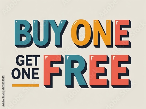 Colorful 'Buy One Get One Free' Promotion