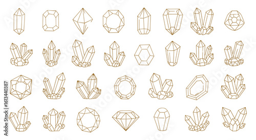 Exploring the diverse shapes and facet patterns of beautiful precious gemstones in a comprehensive collection displayed artfully