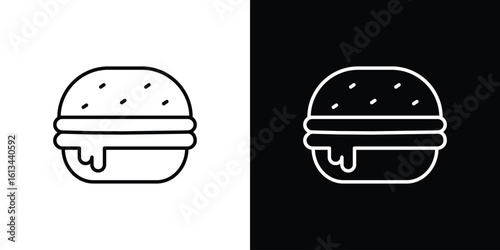 Cheese burger icon collection. Line vector sign, symbol for web and mobile