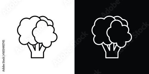 Cauliflower icon collection. Line vector sign, symbol for web and mobile