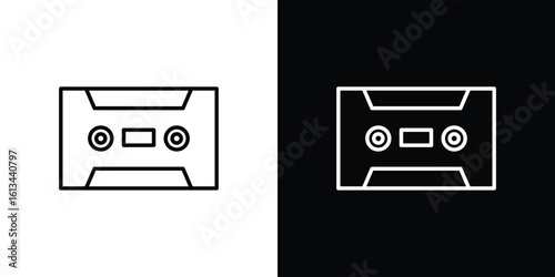 Cassette tape icon collection. Line vector sign, symbol for web and mobile