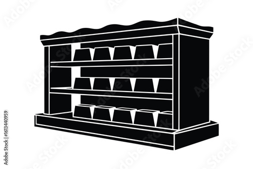 Thanksgiving vector art of a rack filled with gold bars, symbolizing wealth and investment