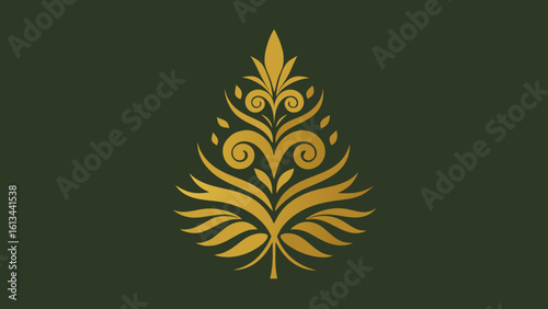 golden ornament pine needles shadow