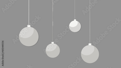 hanging silver baubles neutral wall