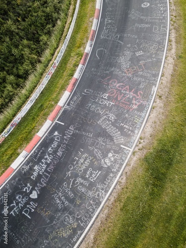 Wallpaper Mural Aerial view of Nurburgring racetrack with graffiti. Torontodigital.ca