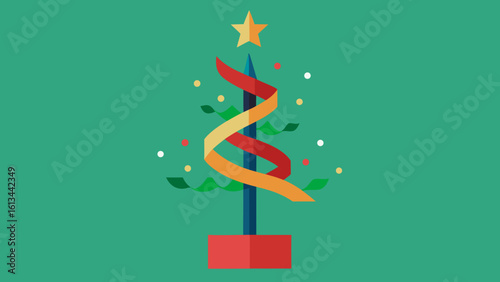 tree ribbon sparkling tinsel