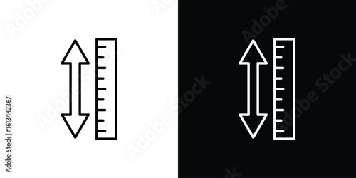 Adjustable height icon collection. Line vector sign, symbol for web and mobile